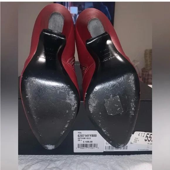 Like new red Saint Laurent boots. Size 38.5 - Picture 4 of 5